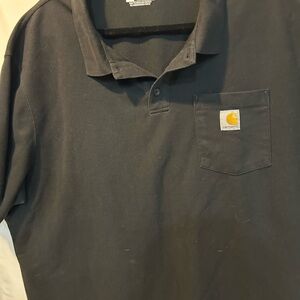 Carhartt Men's Black Polo with Logo Patch
